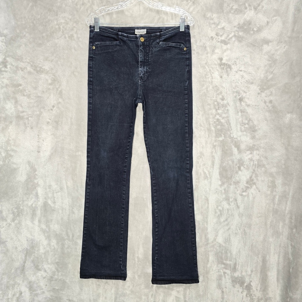 Sahalie Women Jeans Dark Wash Bootcut Size 6 Cotton Spandex Blend No Back Pocket